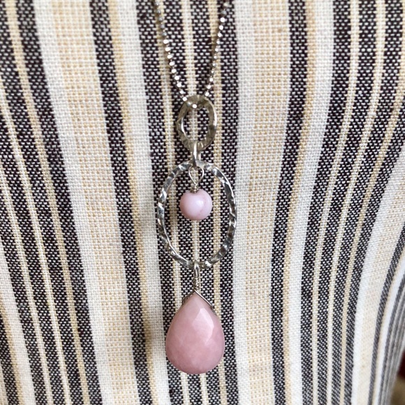 NWOT-Sterling silver long necklace with stone - Picture 2 of 3